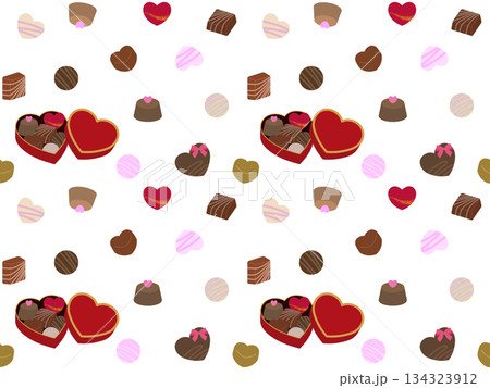 チョコレートのシームレスパターン〈レース〉　B-1' 134323912