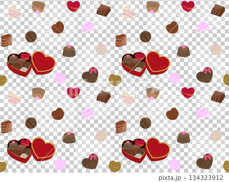 チョコレートのシームレスパターン〈レース〉　B-1' 134323912