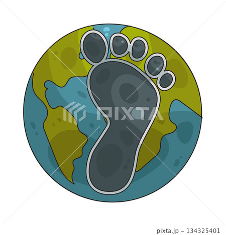 illustration of Carbon Footprint 134325401