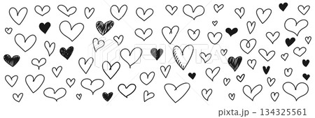 Hand drawn heart sketch icon set collection in flat style. Love doodle vector illustration on isolated background. Valentines day sign business concept. Hand drawn heart sketch icon set collection in flat style. Love doodle vector illustration on isolated background. Valentines day sign business concept. 134325561