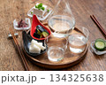 日本酒(生酒)と漬物と冷奴の冷酒セット 日本酒(生酒)と漬物と冷奴の冷酒セット 134325638