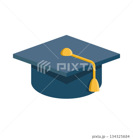 Graduation cap icon in flat style. Education hat vector illustration on isolated background. Graduate headwear sign business concept. Graduation cap icon in flat style. Education hat vector illustration on isolated background. Graduate headwear sign business concept. 134325684