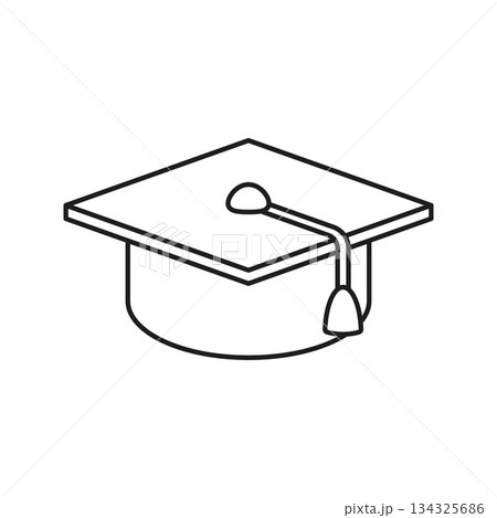 Graduation cap icon in flat style. Education hat vector illustration on isolated background. Graduate headwear sign business concept. Graduation cap icon in flat style. Education hat vector illustration on isolated background. Graduate headwear sign business concept. 134325686