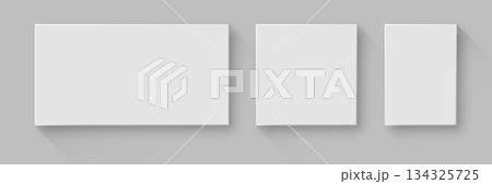Cardboard box mockup icon in flat style. Package mock up vector illustration on isolated background. Carton container sign business concept. 134325725