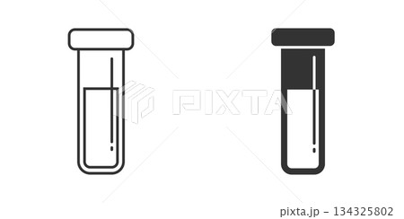 Blood in test tube icon in flat style. Laboratory flask vector illustration on isolated background. Liquid in beaker sign business concept. Blood in test tube icon in flat style. Laboratory flask vector illustration on isolated background. Liquid in beaker sign business concept. 134325802