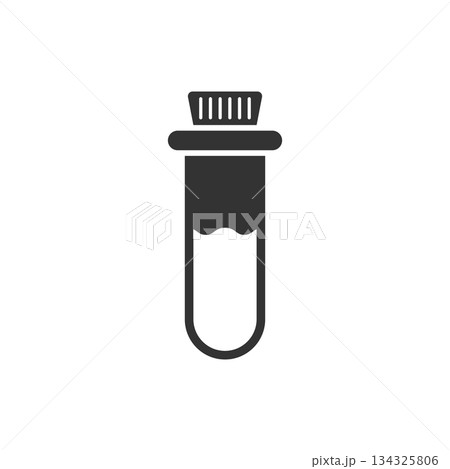 Blood in test tube icon in flat style. Laboratory flask vector illustration on isolated background. Liquid in beaker sign business concept. Blood in test tube icon in flat style. Laboratory flask vector illustration on isolated background. Liquid in beaker sign business concept. 134325806