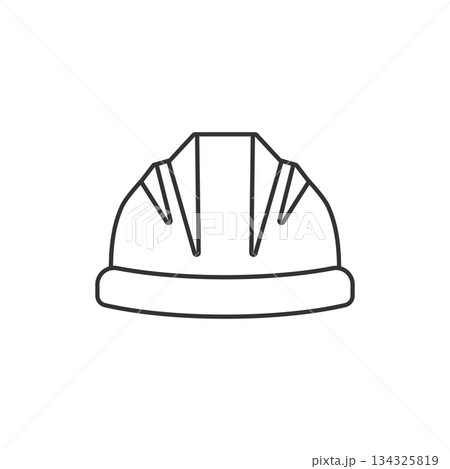 Construction helmet icon in flat style. Safety cap vector illustration on isolated background. Worker hat sign business concept. 134325819
