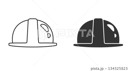 Construction helmet icon in flat style. Safety cap vector illustration on isolated background. Worker hat sign business concept. Construction helmet icon in flat style. Safety cap vector illustration on isolated background. Worker hat sign business concept. 134325823
