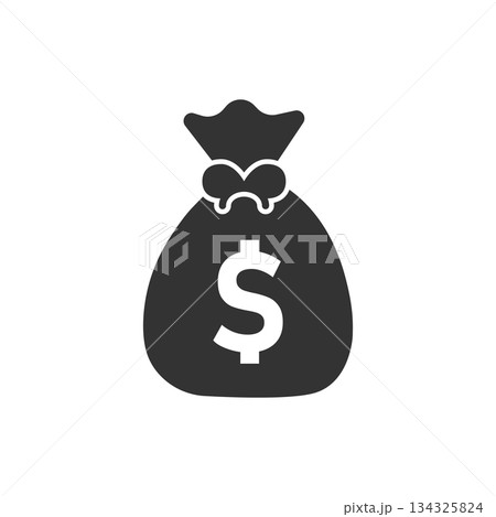 Money bag icon in flat style. Moneybag vector illustration on isolated background. Coin sack sign business concept. Money bag icon in flat style. Moneybag vector illustration on isolated background. Coin sack sign business concept. 134325824