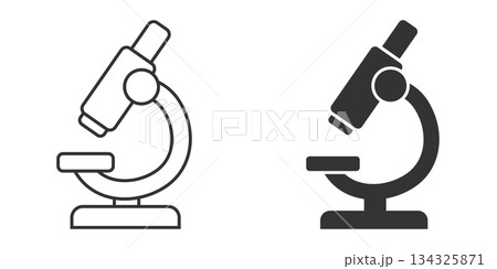 Microscope icon in flat style. Laboratory magnifier vector illustration on isolated background. Biology instrument sign business concept. Microscope icon in flat style. Laboratory magnifier vector illustration on isolated background. Biology instrument sign business concept. 134325871