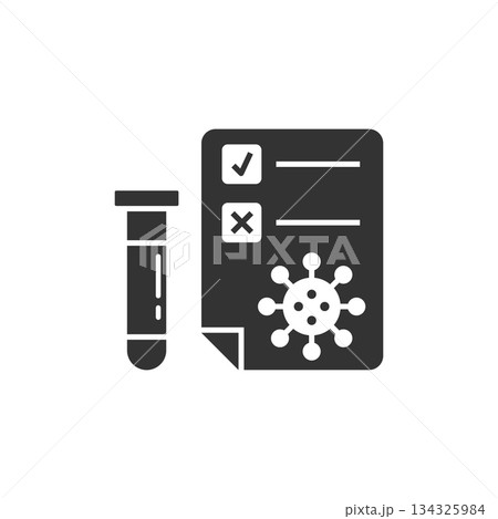 Coronavirus test icon in flat style. covid-19 vector illustration on isolated background. Medical diagnostic sign business concept. Coronavirus test icon in flat style. covid-19 vector illustration on isolated background. Medical diagnostic sign business concept. 134325984