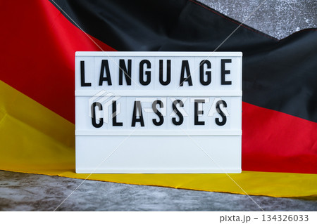 Lightbox with text LANGUAGE CLASSES National...の写真素材 [134326033] - PIXTA