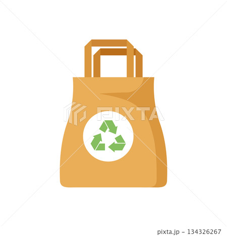 Eco bag icon in flat style. Organic box vector illustration on isolated background. Recycle container sign business concept. Eco bag icon in flat style. Organic box vector illustration on isolated background. Recycle container sign business concept. 134326267