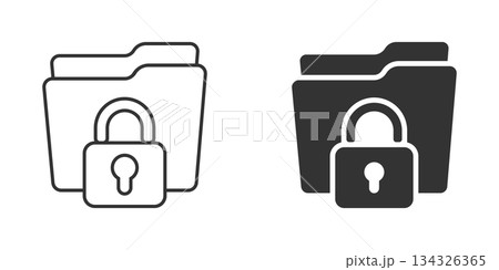 Files folder permission icon in flat style. Document access vector illustration on isolated background. Secret archive sign business concept. 134326365