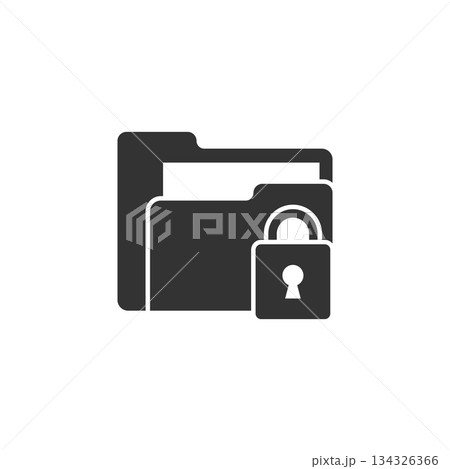 Files folder permission icon in flat style. Document access vector illustration on isolated background. Secret archive sign business concept. 134326366