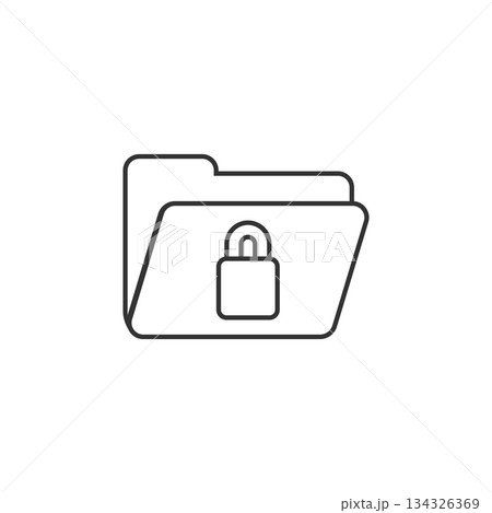 Files folder permission icon in flat style. Document access vector illustration on isolated background. Secret archive sign business concept. 134326369