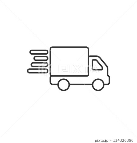 Shipping fast icon in flat style. Delivery truck vector illustration on isolated background. Express logistic sign business concept. Shipping fast icon in flat style. Delivery truck vector illustration on isolated background. Express logistic sign business concept. 134326386