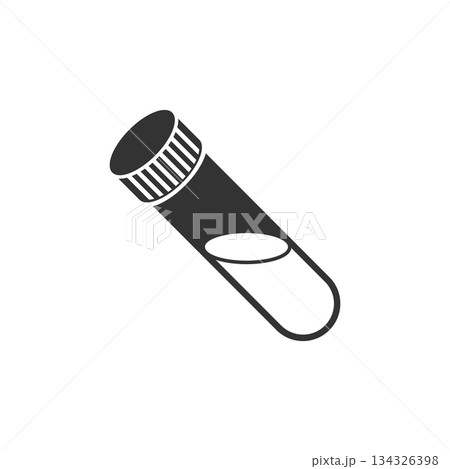 Blood in test tube icon in flat style. Laboratory flask vector illustration on isolated background. Liquid in beaker sign business concept. 134326398