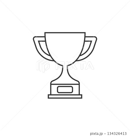 Trophy cup icon in flat style. Goblet prize vector illustration on isolated background. Award sign business concept. 134326413