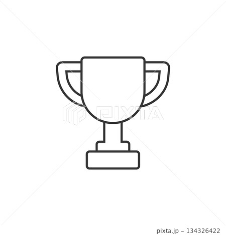 Trophy cup icon in flat style. Goblet prize vector illustration on isolated background. Award sign business concept. 134326422