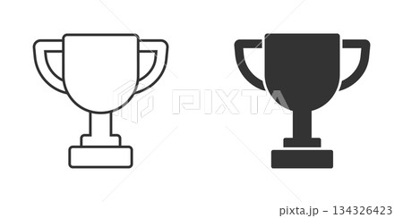 Trophy cup icon in flat style. Goblet prize vector illustration on isolated background. Award sign business concept. Trophy cup icon in flat style. Goblet prize vector illustration on isolated background. Award sign business concept. 134326423
