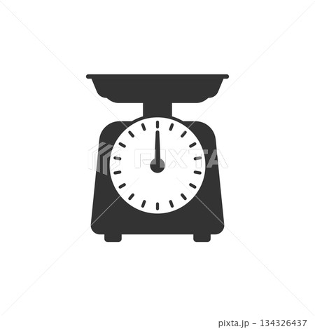 Bathroom weight scale icon in flat style. Mass measurement vector illustration on isolated background. Overweight sign business concept. Bathroom weight scale icon in flat style. Mass measurement vector illustration on isolated background. Overweight sign business concept. 134326437