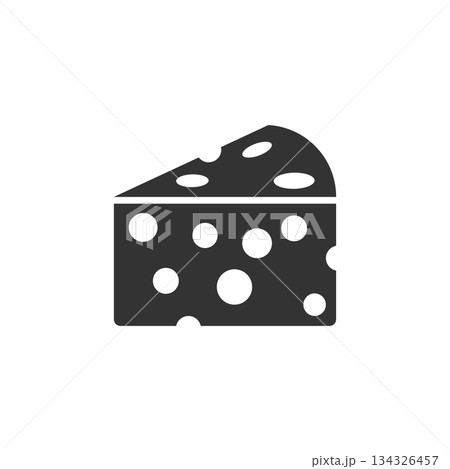 Cheese slice icon in flat style. Milk food vector illustration on isolated background. Breakfast sign business concept. Cheese slice icon in flat style. Milk food vector illustration on isolated background. Breakfast sign business concept. 134326457