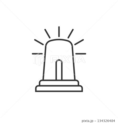 Emergency alarm icon in flat style. Alert lamp vector illustration on isolated background. Police urgency sign business concept. Emergency alarm icon in flat style. Alert lamp vector illustration on isolated background. Police urgency sign business concept. 134326484