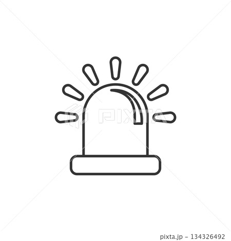 Emergency alarm icon in flat style. Alert lamp vector illustration on isolated background. Police urgency sign business concept. Emergency alarm icon in flat style. Alert lamp vector illustration on isolated background. Police urgency sign business concept. 134326492
