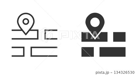 Map pin icon in flat style. gps navigation vector illustration on white isolated background. Locate position business concept. Map pin icon in flat style. gps navigation vector illustration on white isolated background. Locate position business concept. 134326530