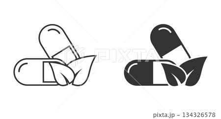 Vitamin pill note icon in flat style. Capsule vector illustration on white isolated background. Antibiotic sign business concept. Vitamin pill note icon in flat style. Capsule vector illustration on white isolated background. Antibiotic sign business concept. 134326578