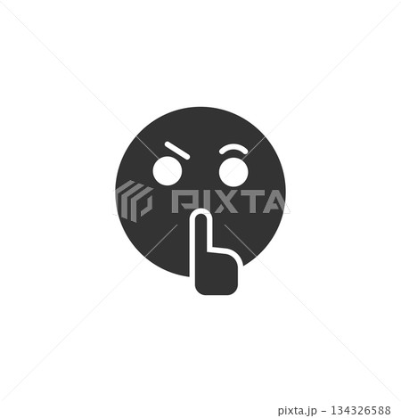 Quiet icon in flat style. Silence vector illustration on isolated background. Hush sign business concept. 134326588