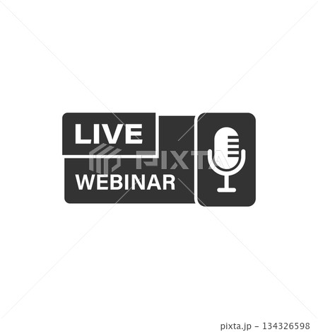 Live webinar icon in flat style. Online training vector illustration on isolated background. Conference stream sign business concept. Live webinar icon in flat style. Online training vector illustration on isolated background. Conference stream sign business concept. 134326598