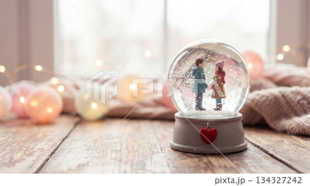 Snow Globe with Couple Holding Hands Figurines Snow Globe with Couple Holding Hands Figurines 134327242