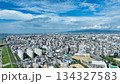 現代都市と青空のドローン空撮 134327583