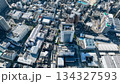 現代都市と道路の真俯瞰ドローン空撮 134327593