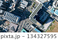 現代都市の真俯瞰ドローン空撮 134327595