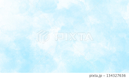 水色の水彩で描かれた背景イラスト 水色の水彩で描かれた背景イラスト 134327636