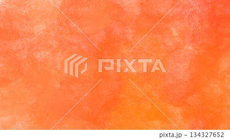 オレンジ色の水彩がグラデーションする背景イラスト 134327652