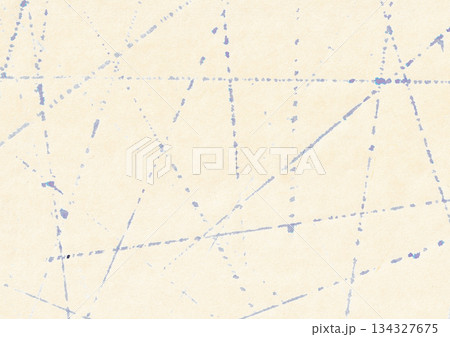 かすれた線と交差する点描の和風テクスチャ・和紙と線描：抽象的なテクスチャ背景 134327675
