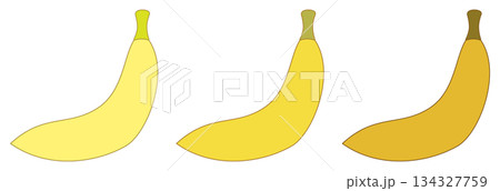 バナナの熟し具合3点セット（白背景） 134327759