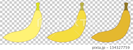 バナナの熟し具合3点セット（白背景） 134327759