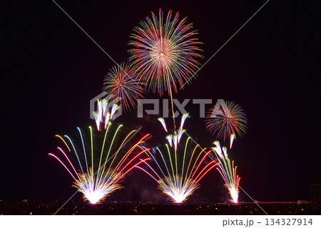 夜空に煌めく花火 134327914