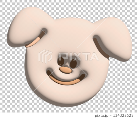 Inflated puppy face in 3D for model, merchandise, decoration, dog cartoon, characters, comic, pet shop, vet, adopt and rescue animal, foster home, shelter, house, home, playtime, sticker, patch, pin Inflated puppy face in 3D for model, merchandise, decoration, dog cartoon, characters, comic, pet shop, vet, adopt and rescue animal, foster home, shelter, house, home, playtime, sticker, patch, pin 134328525