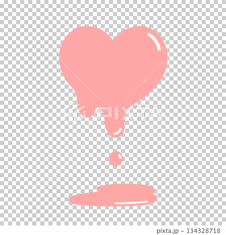 溶けて水たまりを作っているハートの手描きイラストアイコン ハイライトあり 赤 溶けて水たまりを作っているハートの手描きイラストアイコン ハイライトあり 赤 134328718