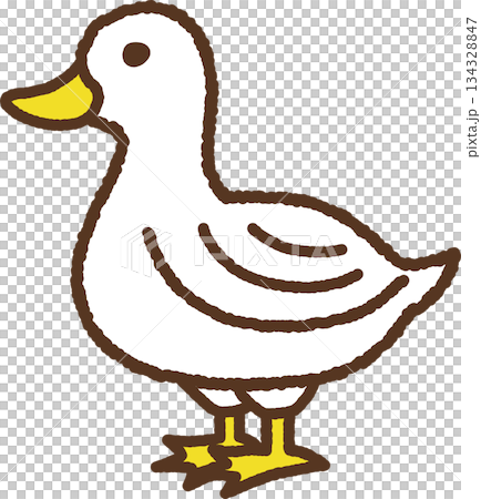 Hand-drawn animal icon illustration: duck 134328847