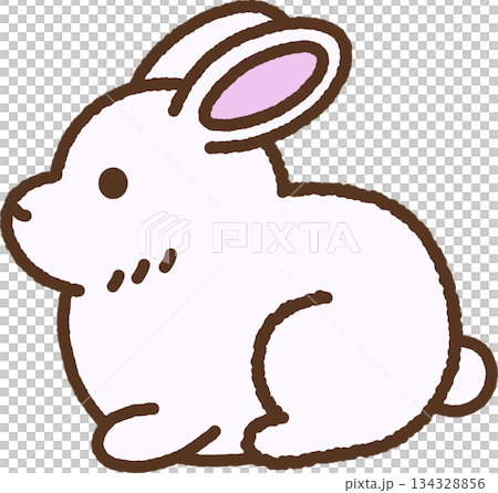 手書き風の生き物単品アイコンイラスト ウサギ 手書き風の生き物単品アイコンイラスト ウサギ 134328856