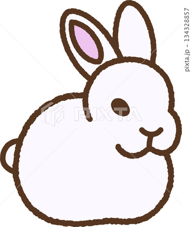 手書き風の生き物単品アイコンイラスト ウサギ 手書き風の生き物単品アイコンイラスト ウサギ 134328857