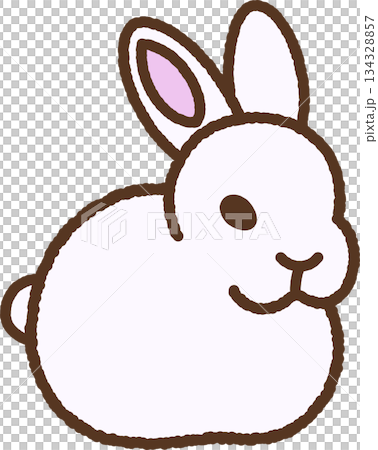 手書き風の生き物単品アイコンイラスト ウサギ 手書き風の生き物単品アイコンイラスト ウサギ 134328857