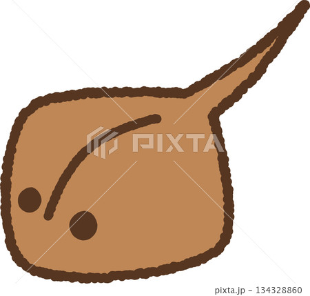 手書き風の生き物単品アイコンイラスト　エイ 134328860